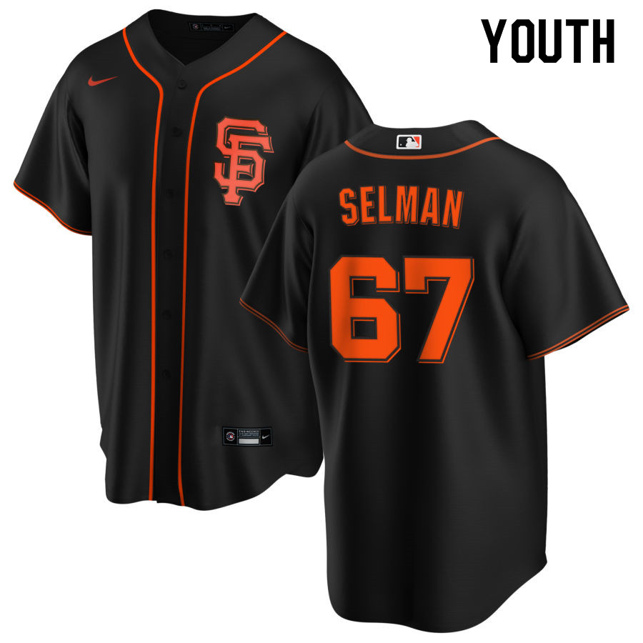 Nike Youth #67 Sam Selman San Francisco Giants Baseball Jerseys Sale-Black - Click Image to Close